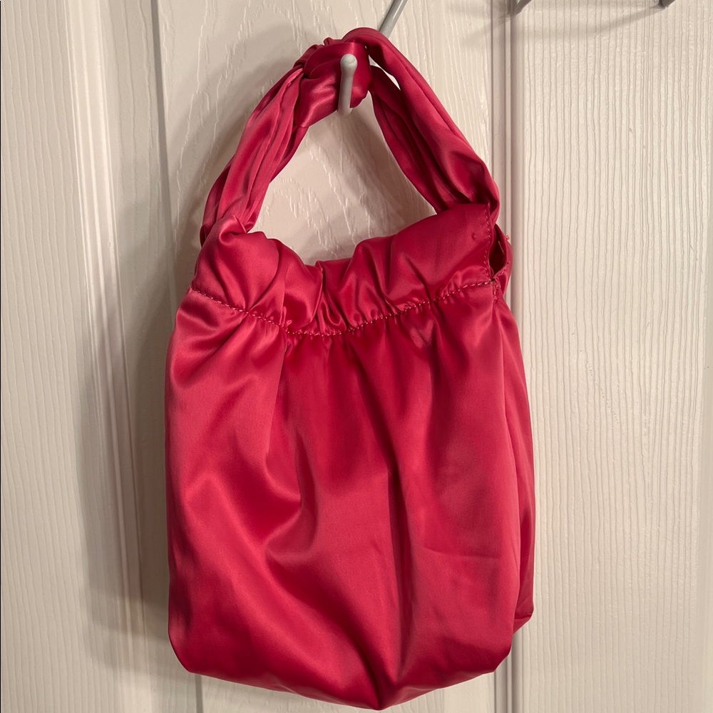 Chic Pink Satin hand Bag